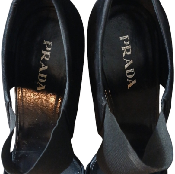 Prada Black Suede Heels Sandals Women's Size 8.5 - Picture 5 of 14